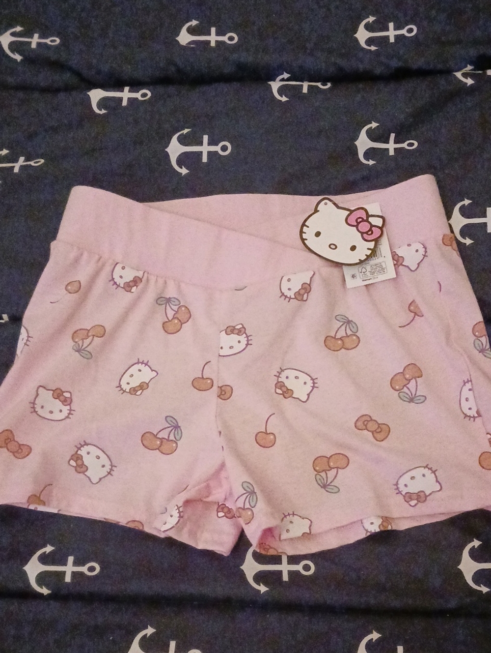 Hello Kitty Pink Girls' Stretch Shorts - Cute Cherry Print